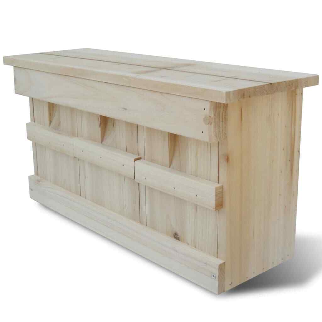 En este momento estás viendo vidaXL Madera Maciza Caja Casa Nido Gorriones Pájaros 3 Cámaras Adorno Jardín