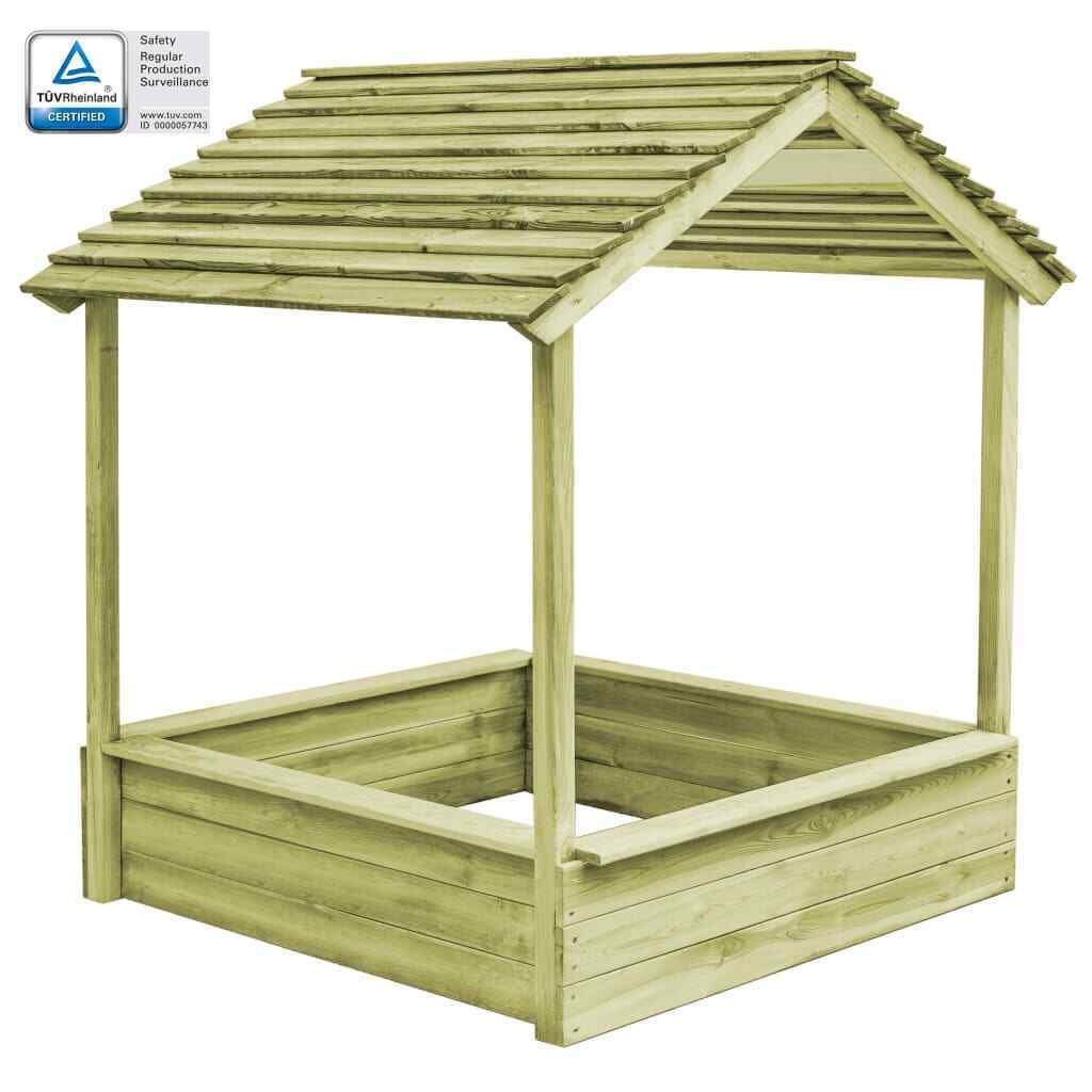 En este momento estás viendo vidaXL Casa de Juegos de Jardín con Cajón de Arena Madera Pino Casita Arenero
