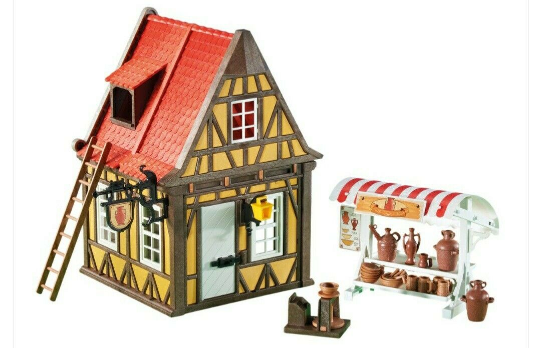 En este momento estás viendo Playmobil 6524 Casa Amarilla Alfareria Medieval