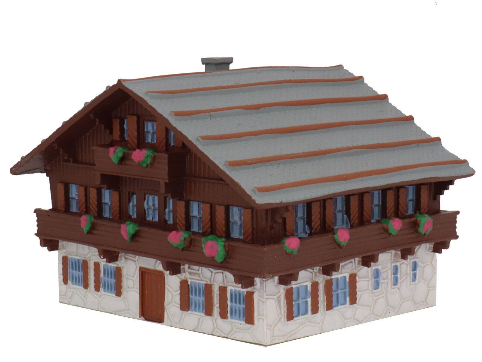 En este momento estás viendo DeAgostini 021 – Fertigmodell Haus Chalet grau-weiß – Spur N – NEU
