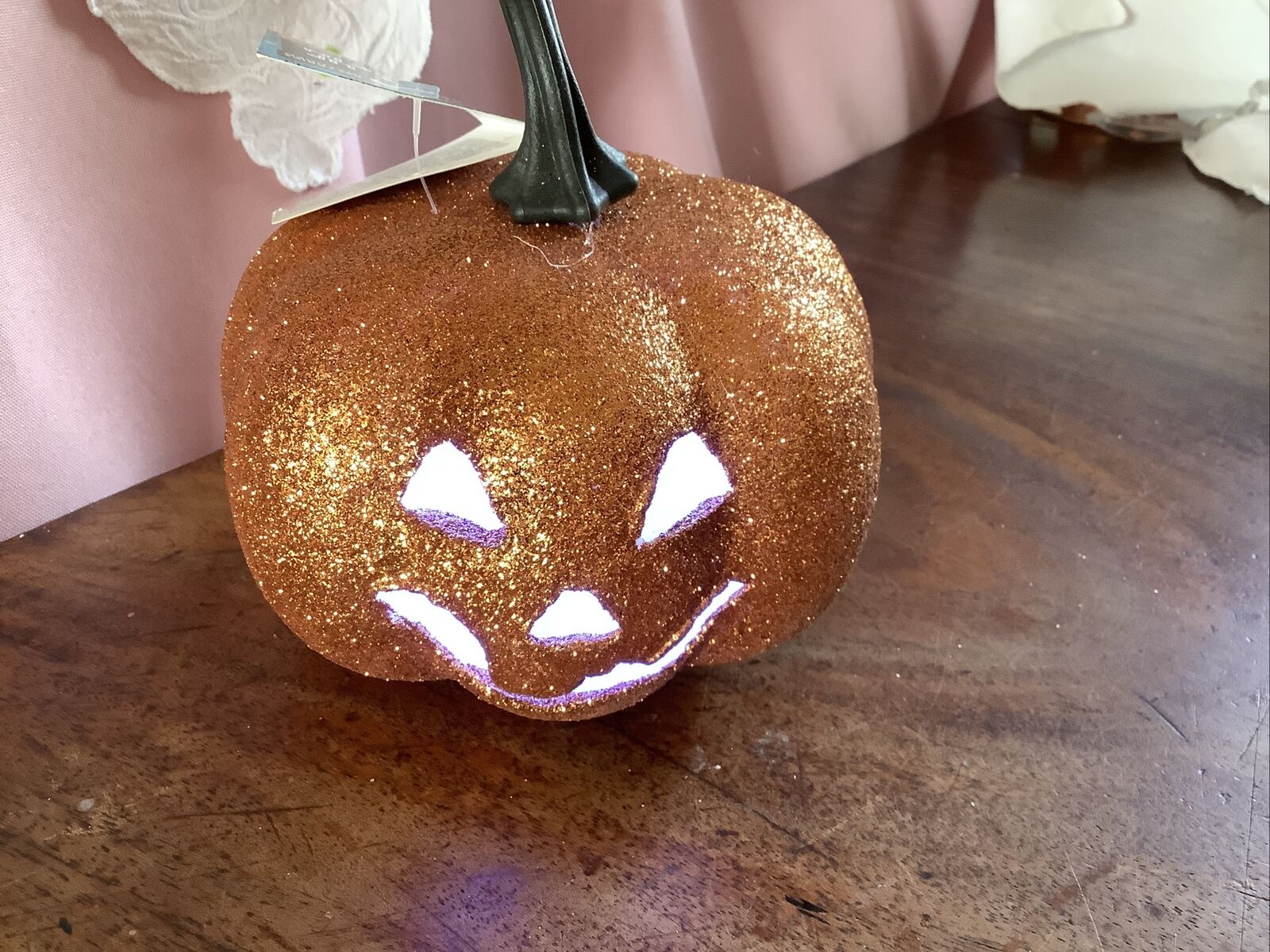 En este momento estás viendo Glitter LED Light Up Pumpkin Lamp Lantern Home Halloween Party Prop Decoration