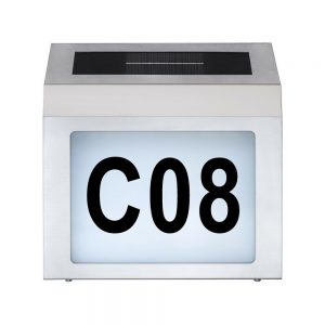 Lee más sobre el artículo LED Solar Hausnummernleuchte Edelstahl Dämmerungssensor 6500K kalt >> Hausnummer