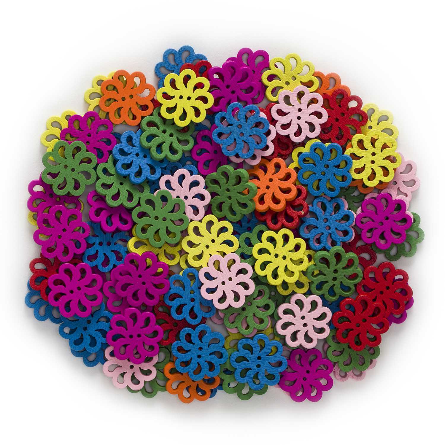 En este momento estás viendo 50pcs Flower Shape Wood Buttons for Sewing Scrapbooking Cloth Home Making Decor