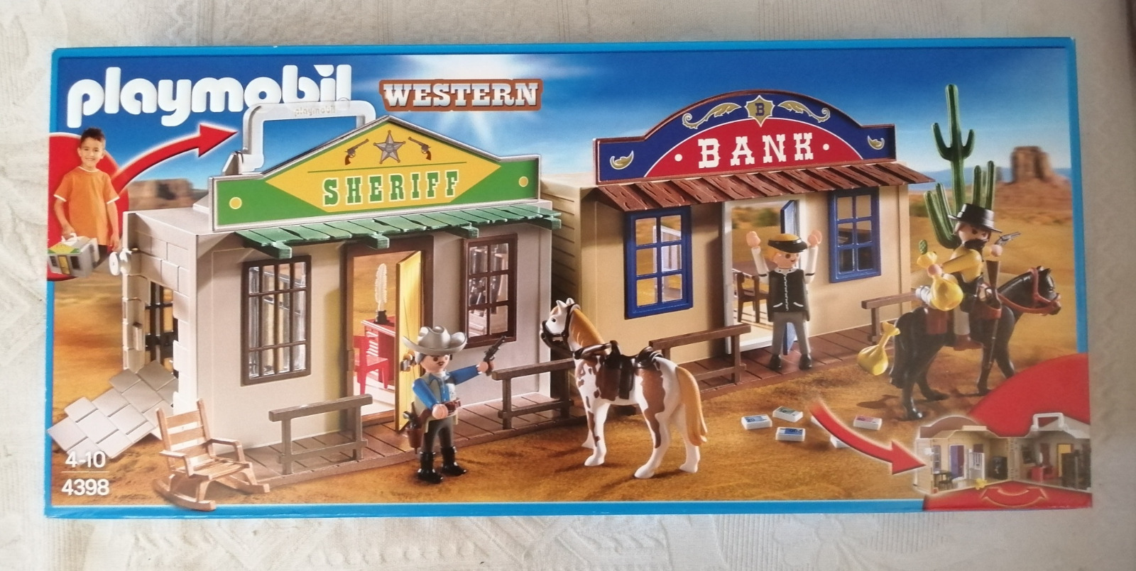 En este momento estás viendo PLAYMOBIL WESTERN 4398 – BANCA E CASA DELLO SCERIFFO – RARO VINTAGE NEW IN BOX