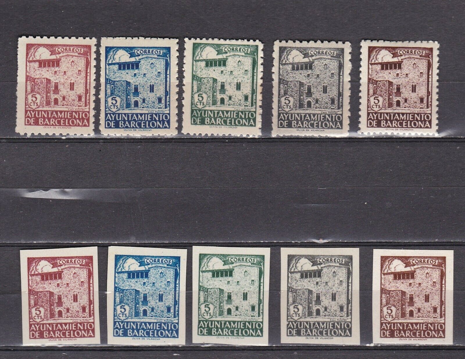En este momento estás viendo España – Barcelona Telegrafos – 1943  – Casa Pad – edifil 42/46,42s/46s  – MNH