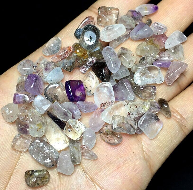 Lee más sobre el artículo Super Seven Grava Natural 41G Cristal De Cuarzo Amatista Curación Reiki M996